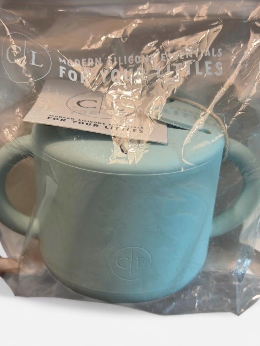 Modern Silicone Baby Snack Toddler Cup - Mint Green
